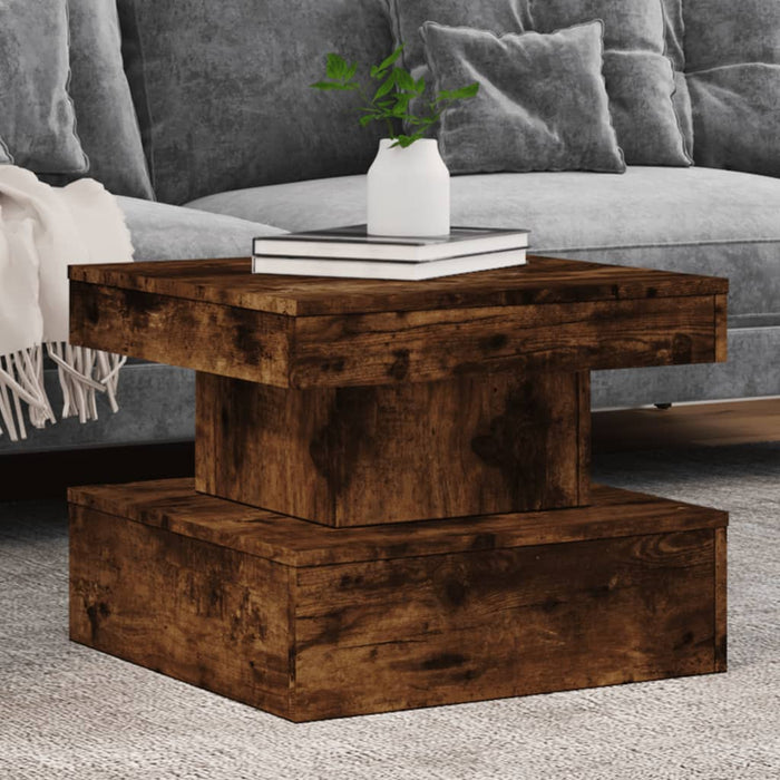 Măsuță de cafea cu lumini LED, stejar fumuriu, 50x50x40 cm - WALTI WALTI