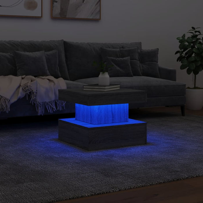 Măsuță de cafea cu lumini LED, gri sonoma, 50x50x40 cm - WALTI WALTI