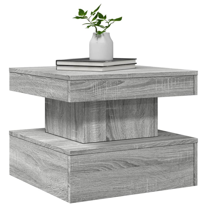 Măsuță de cafea cu lumini LED, gri sonoma, 50x50x40 cm - WALTI WALTI