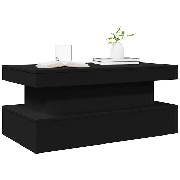 Măsuță de cafea cu lumini LED, negru, 90x50x40 cm - WALTI WALTI