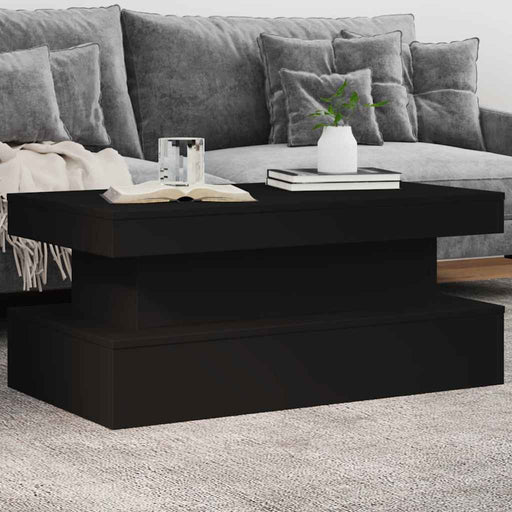 Măsuță de cafea cu lumini LED, negru, 90x50x40 cm - WALTI WALTI