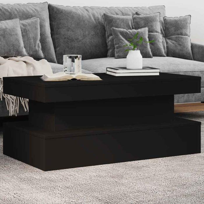 Măsuță de cafea cu lumini LED, negru, 90x50x40 cm - WALTI WALTI