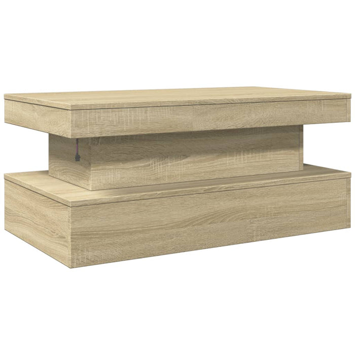 Măsuță de cafea cu lumini LED, stejar sonoma, 90x50x40 cm - WALTI WALTI