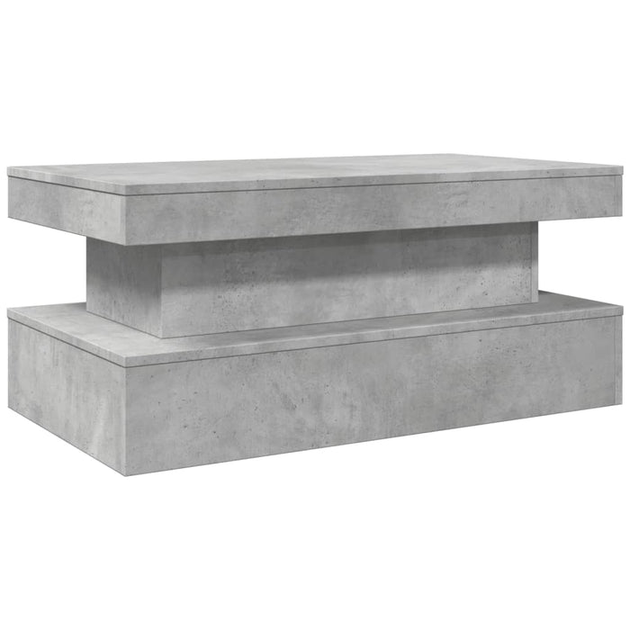 Măsuță de cafea cu lumini LED, gri beton, 90x50x40 cm - WALTI WALTI