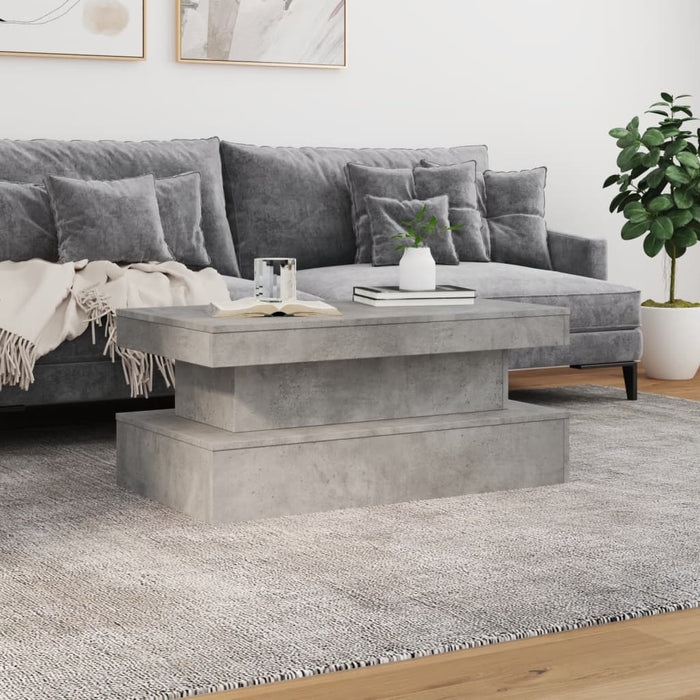 Măsuță de cafea cu lumini LED, gri beton, 90x50x40 cm - WALTI WALTI