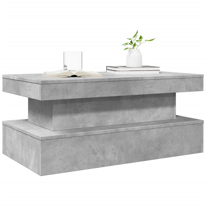 Măsuță de cafea cu lumini LED, gri beton, 90x50x40 cm - WALTI WALTI