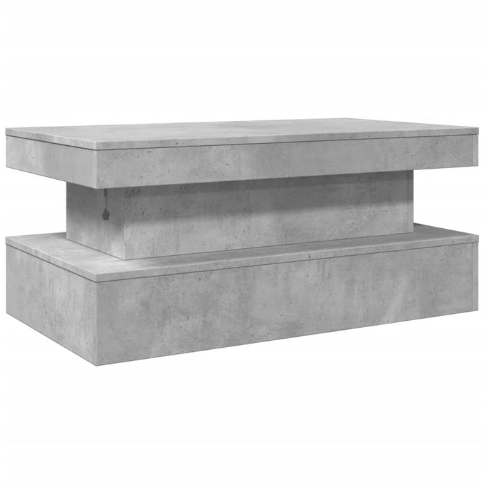 Măsuță de cafea cu lumini LED, gri beton, 90x50x40 cm - WALTI WALTI