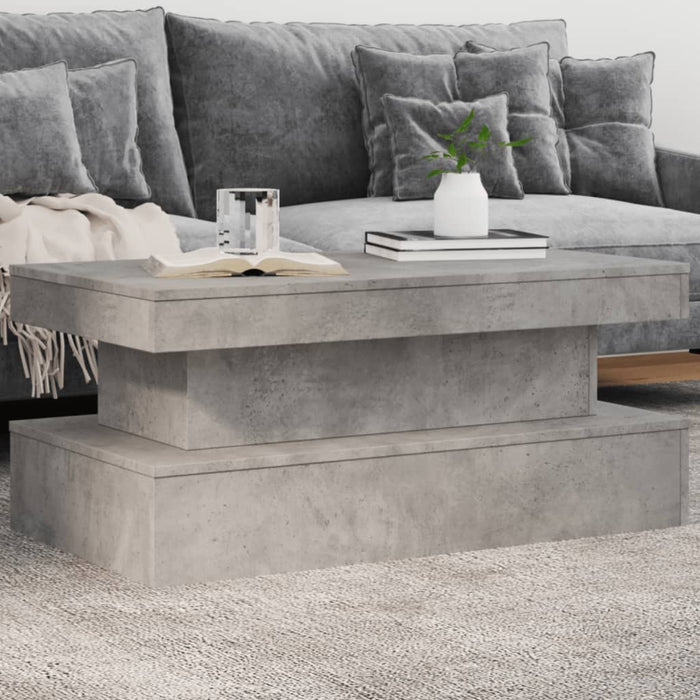 Măsuță de cafea cu lumini LED, gri beton, 90x50x40 cm - WALTI WALTI