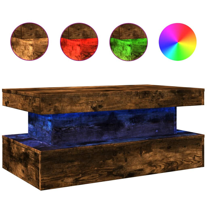 Măsuță de cafea cu lumini LED, stejar sonoma, 90x50x40 cm - WALTI WALTI