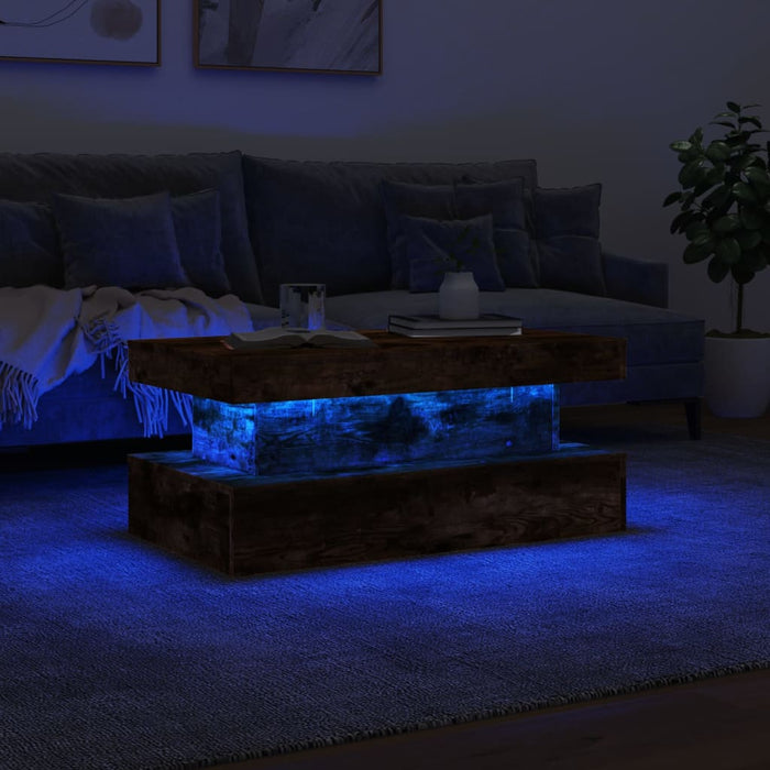 Măsuță de cafea cu lumini LED, stejar sonoma, 90x50x40 cm - WALTI WALTI