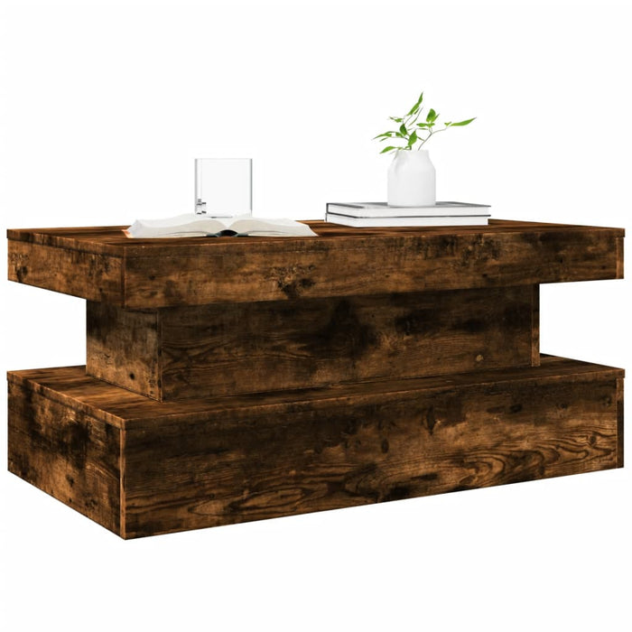 Măsuță de cafea cu lumini LED, stejar sonoma, 90x50x40 cm - WALTI WALTI