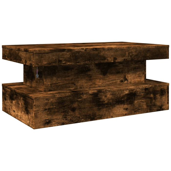 Măsuță de cafea cu lumini LED, stejar sonoma, 90x50x40 cm - WALTI WALTI