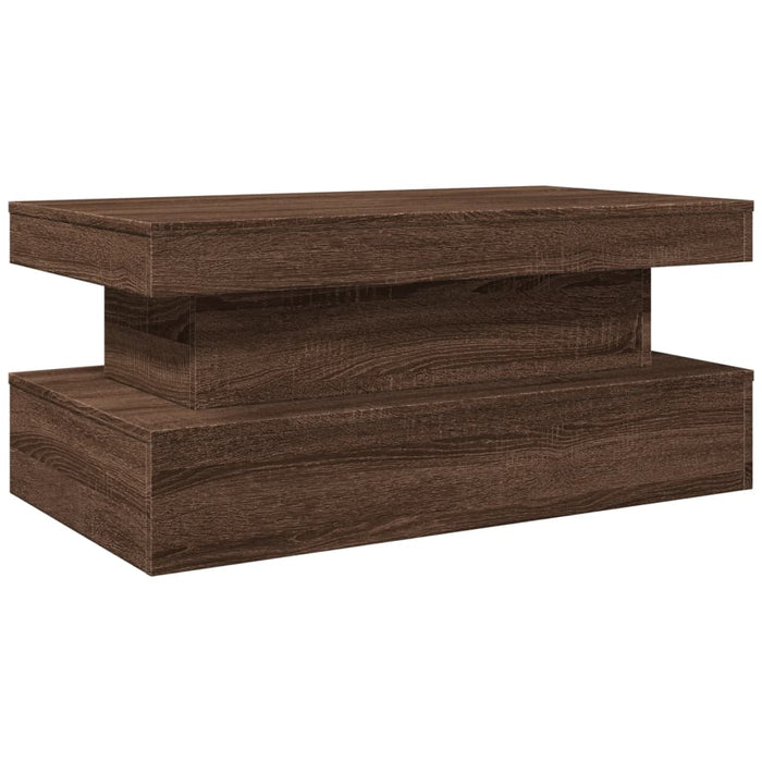 Măsuță de cafea cu lumini LED, stejar maro, 90x50x40 cm - WALTI WALTI