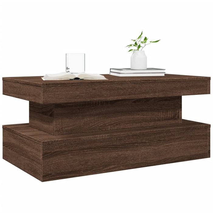 Măsuță de cafea cu lumini LED, stejar maro, 90x50x40 cm - WALTI WALTI