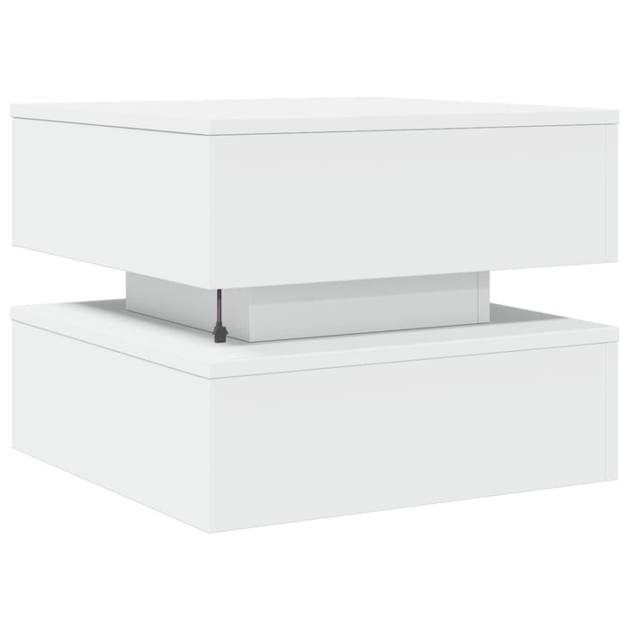Măsuță de cafea cu lumini LED, alb, 50x50x40 cm - WALTI WALTI