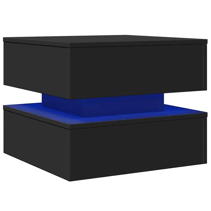 Măsuță de cafea cu lumini LED, negru, 50x50x40 cm - WALTI WALTI
