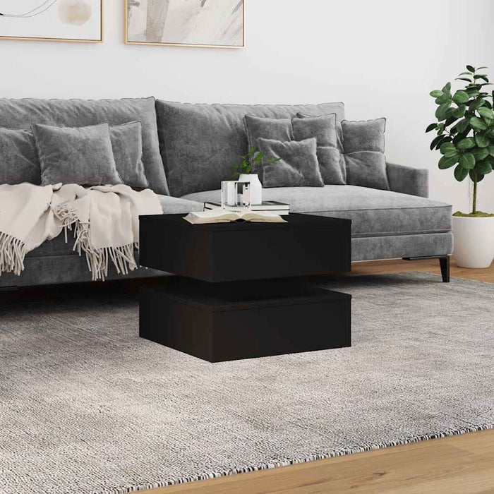 Măsuță de cafea cu lumini LED, negru, 50x50x40 cm - WALTI WALTI