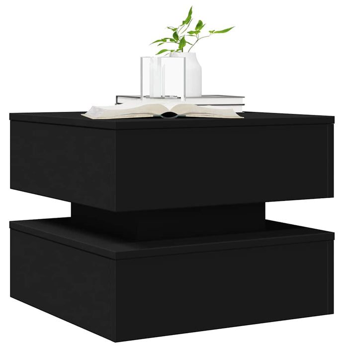 Măsuță de cafea cu lumini LED, negru, 50x50x40 cm - WALTI WALTI