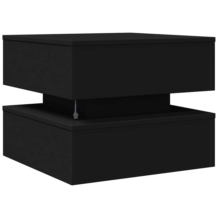 Măsuță de cafea cu lumini LED, negru, 50x50x40 cm - WALTI WALTI