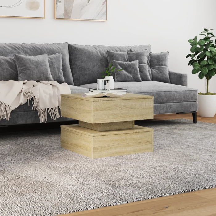 Măsuță de cafea cu lumini LED, stejar sonoma, 50x50x40 cm - WALTI WALTI