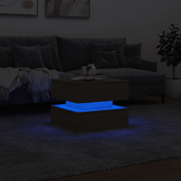 Măsuță de cafea cu lumini LED, stejar sonoma, 50x50x40 cm - WALTI WALTI