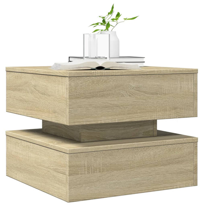 Măsuță de cafea cu lumini LED, stejar sonoma, 50x50x40 cm - WALTI WALTI