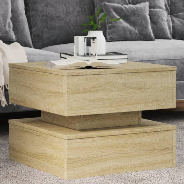 Măsuță de cafea cu lumini LED, stejar sonoma, 50x50x40 cm - WALTI WALTI