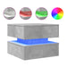 Măsuță de cafea cu lumini LED, gri beton, 50x50x40 cm - WALTI WALTI