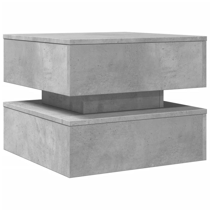 Măsuță de cafea cu lumini LED, gri beton, 50x50x40 cm - WALTI WALTI