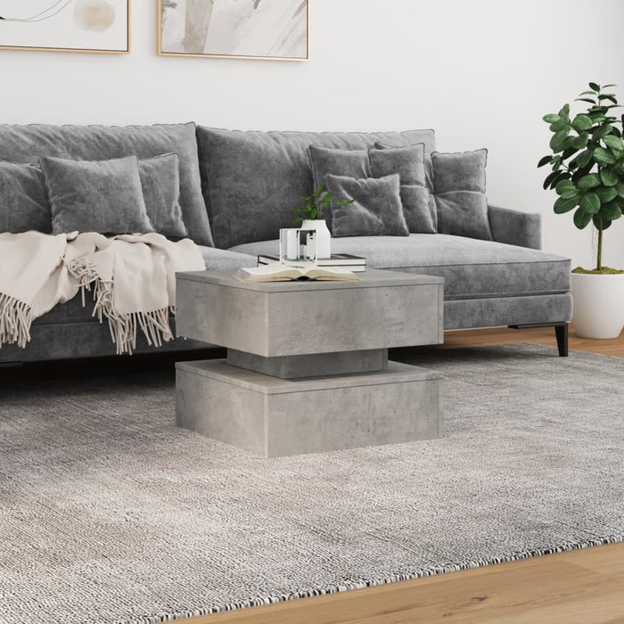 Măsuță de cafea cu lumini LED, gri beton, 50x50x40 cm - WALTI WALTI