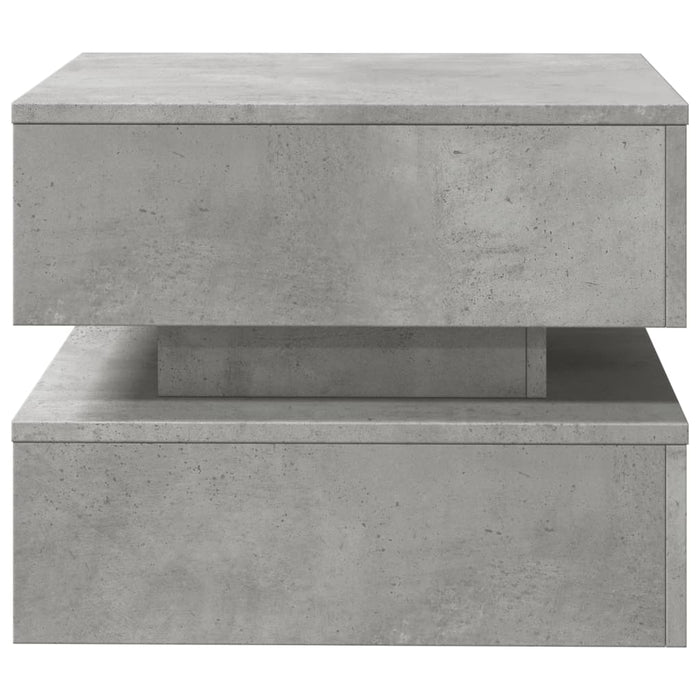 Măsuță de cafea cu lumini LED, gri beton, 50x50x40 cm - WALTI WALTI