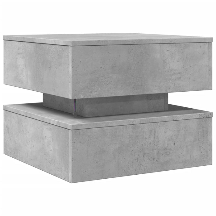 Măsuță de cafea cu lumini LED, gri beton, 50x50x40 cm - WALTI WALTI
