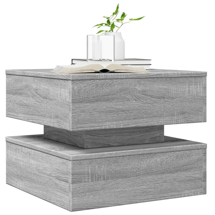 Măsuță de cafea cu lumini LED, gri sonoma, 50x50x40 cm - WALTI WALTI