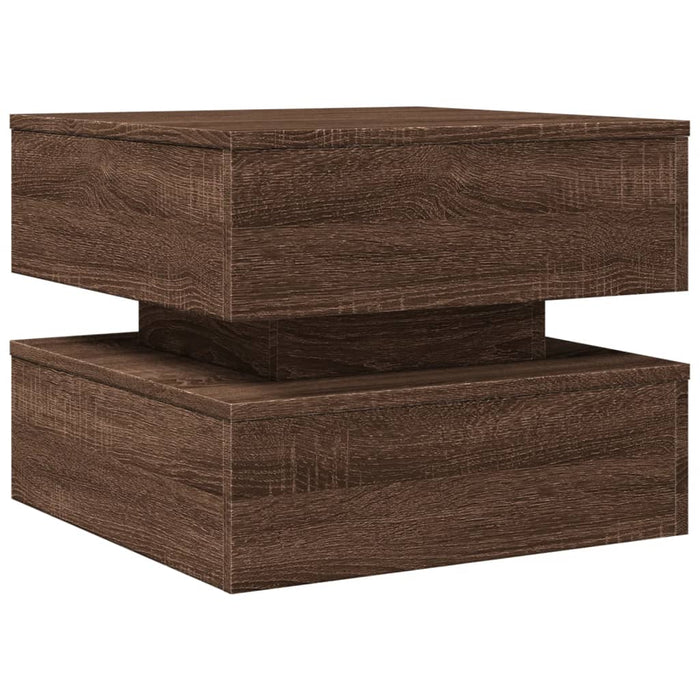 Măsuță de cafea cu lumini LED, stejar maro, 50x50x40 cm - WALTI WALTI