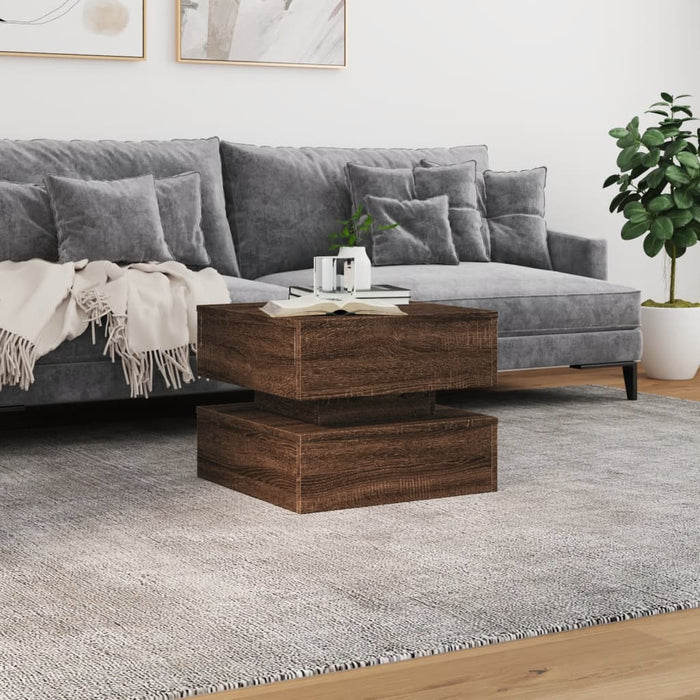 Măsuță de cafea cu lumini LED, stejar maro, 50x50x40 cm - WALTI WALTI