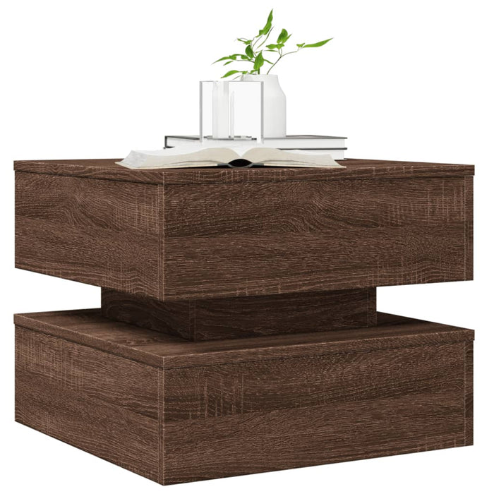 Măsuță de cafea cu lumini LED, stejar maro, 50x50x40 cm - WALTI WALTI