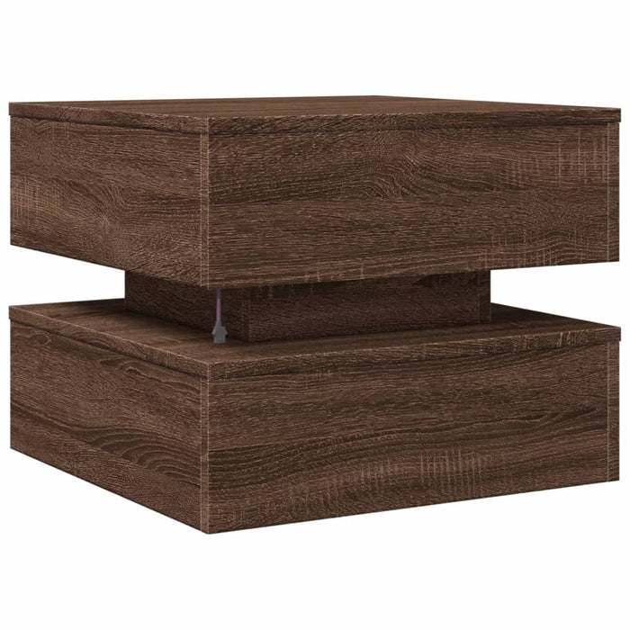 Măsuță de cafea cu lumini LED, stejar maro, 50x50x40 cm - WALTI WALTI