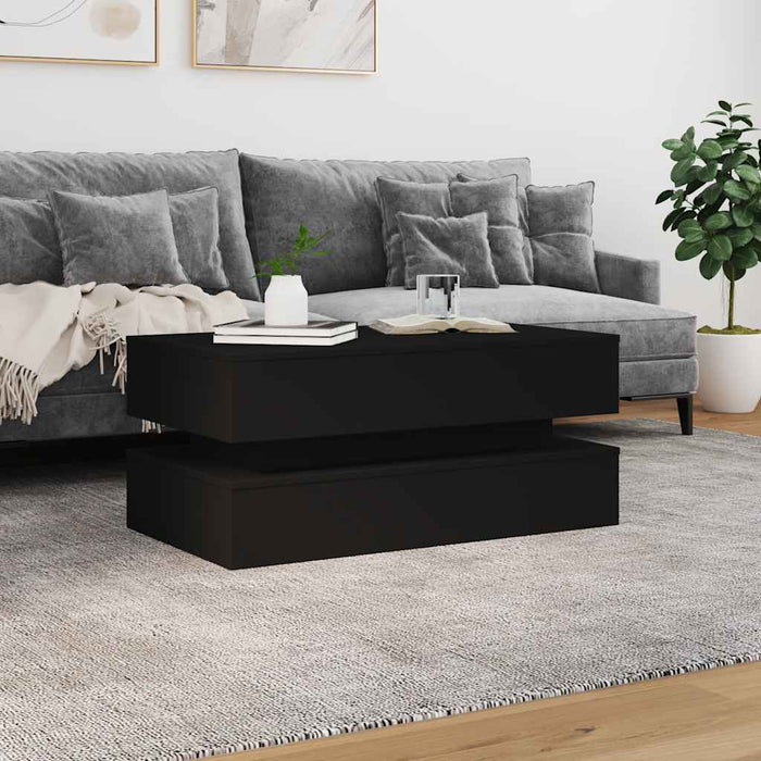 Măsuță de cafea cu lumini LED, negru, 90x50x40 cm - WALTI WALTI