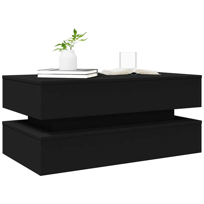 Măsuță de cafea cu lumini LED, negru, 90x50x40 cm - WALTI WALTI