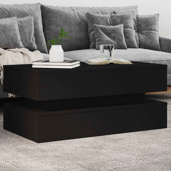 Măsuță de cafea cu lumini LED, negru, 90x50x40 cm - WALTI WALTI