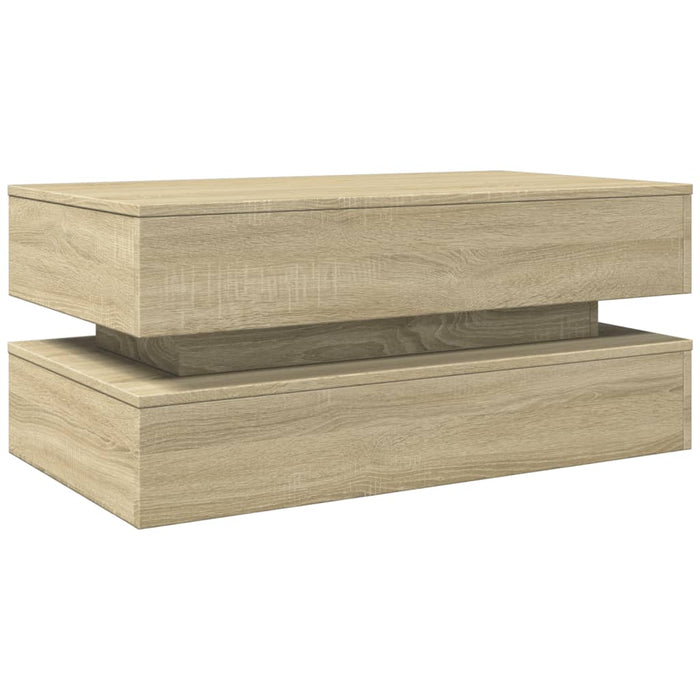 Măsuță de cafea cu lumini LED, stejar sonoma, 90x50x40 cm - WALTI WALTI