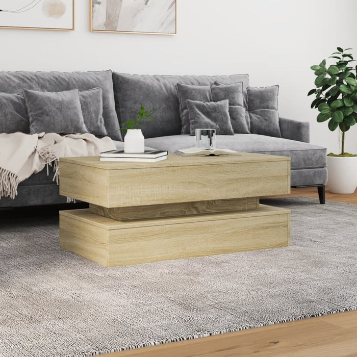 Măsuță de cafea cu lumini LED, stejar sonoma, 90x50x40 cm - WALTI WALTI