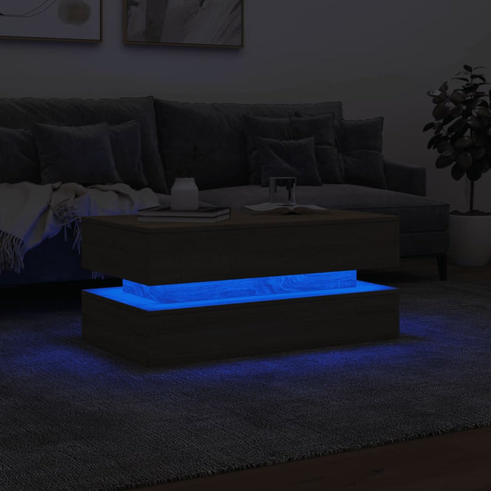 Măsuță de cafea cu lumini LED, stejar sonoma, 90x50x40 cm - WALTI WALTI