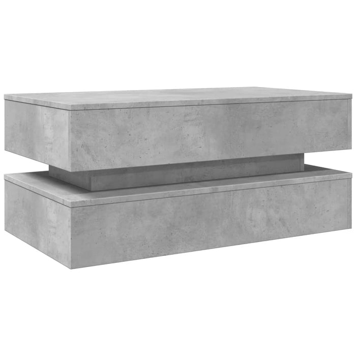Măsuță de cafea cu lumini LED, gri beton, 90x50x40 cm - WALTI WALTI