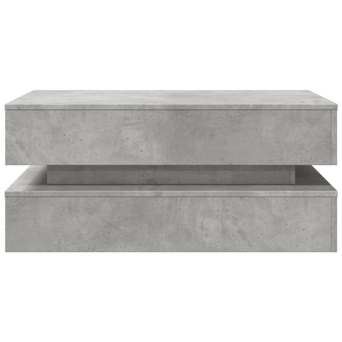 Măsuță de cafea cu lumini LED, gri beton, 90x50x40 cm - WALTI WALTI
