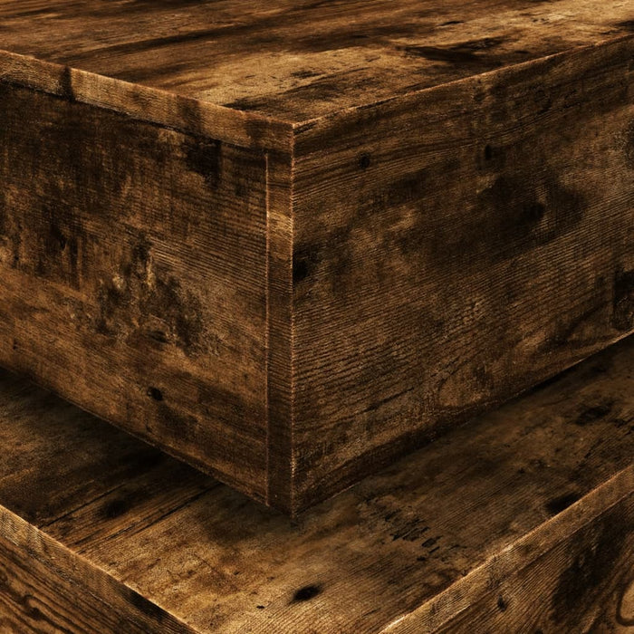 Măsuță de cafea cu lumini LED, stejar afumat, 90x50x40 cm WALTI