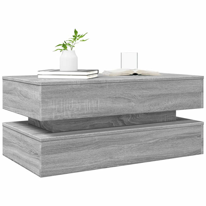 Măsuță de cafea cu lumini LED, gri sonoma, 90x50x40 cm - WALTI WALTI