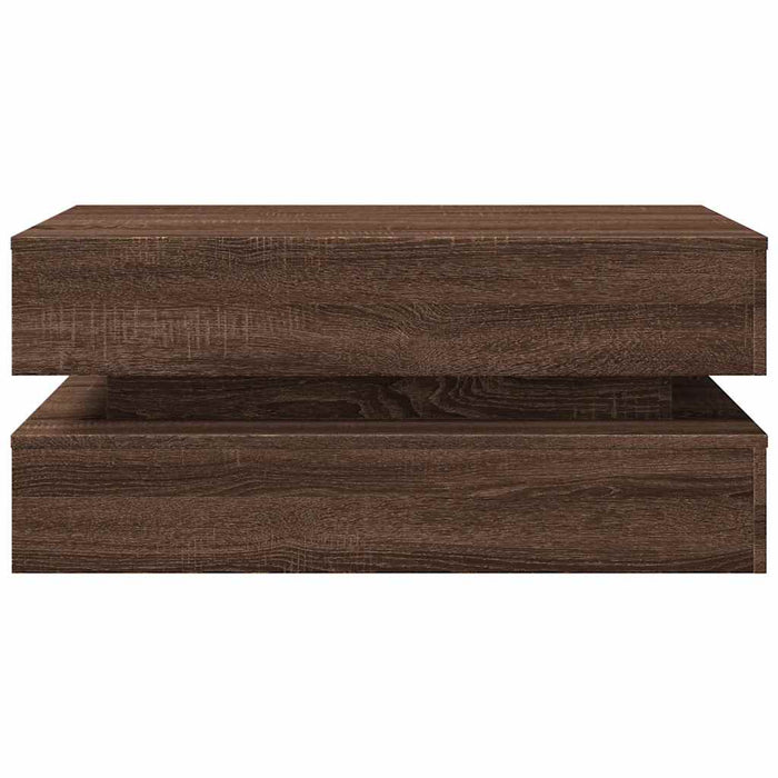 Măsuță de cafea cu lumini LED, stejar maro, 90x50x40 cm WALTI