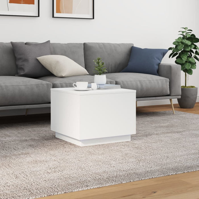 Măsuță de cafea cu lumini LED, alb, 50x50x40 cm - WALTI WALTI