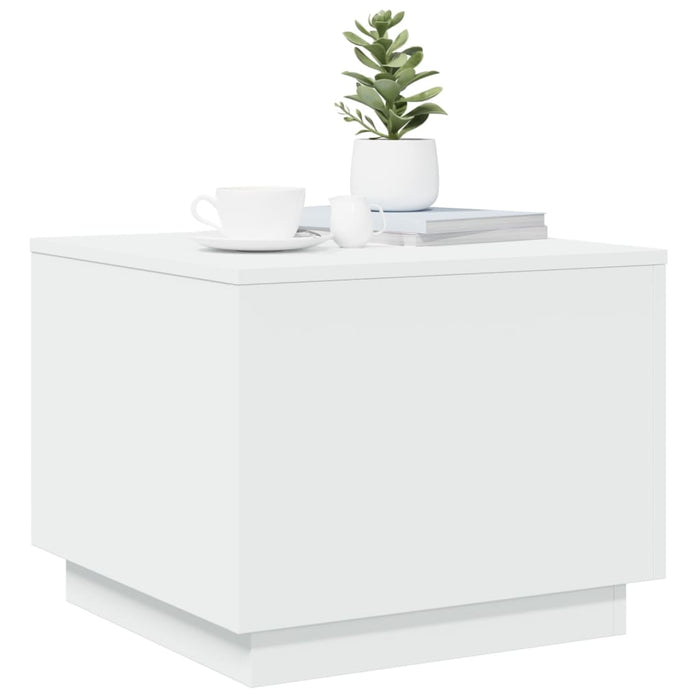 Măsuță de cafea cu lumini LED, alb, 50x50x40 cm - WALTI WALTI
